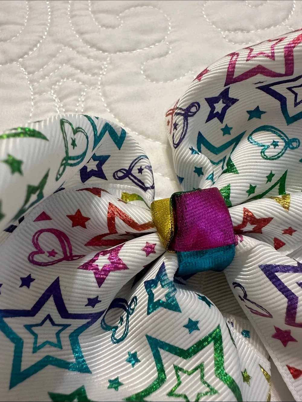 JoJo Siwa Rainbow Star, Purple Galaxy & Jewel Print Hair Bow Set